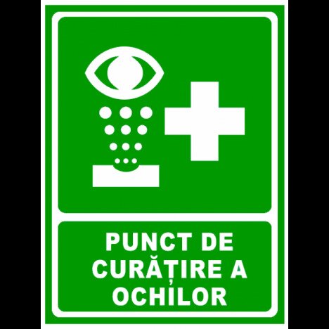 Indicator de securitate pentru punct de curatarea a ochilor